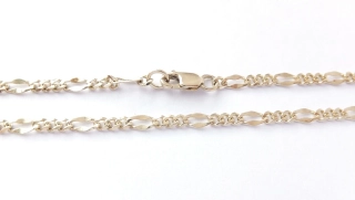Zlatý řetízek 45 cm, Au 14K 585/1000, váha 5,26 g, použité zlato