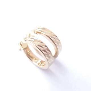 Zlaté náušnice kruhy, Au 14K 585/1000, váha 1,17 g