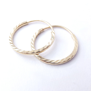 Zlaté náušnice kruhy, Au 14K 585/1000, váha 1,09 g