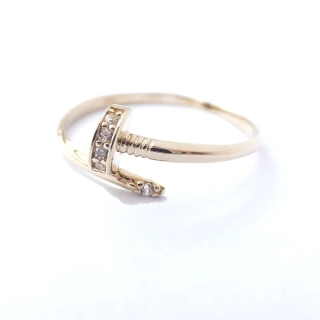Zlatý prsten, Au 14K 585/1000, váha 1,51 g