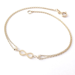 Zlatý náramek 16,5 cm, Au 14K 585/1000, váha 0,75 g, použité zlato