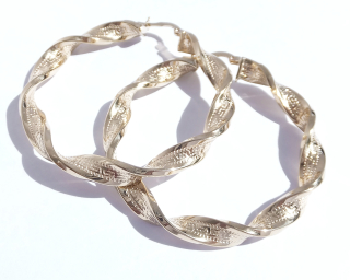 Zlaté náušnice kruhy, Au 14K 585/1000, váha 5,58 g, použité zlato