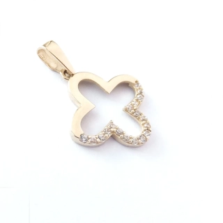 Zlatý přívěsek čtyřlístek, Au 14K 585/1000, váha 0,82 g