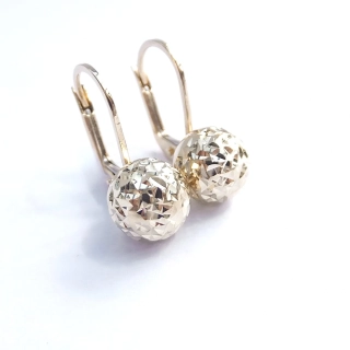 Zlaté náušnice, Au 14K 585/1000, váha 2,11 g