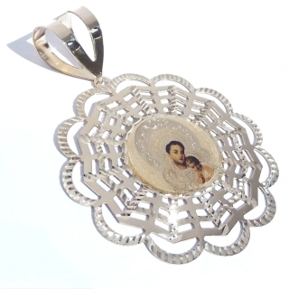 Zlatý přívěsek s Madonkou, Au 14K 585/1000, váha 7,20 g, použité zlato