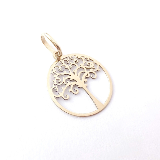 Zlatý přívěsek strom života, Au 14K 585/1000, váha 0,42 g