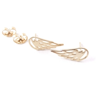 Zlaté náušnice andělská křídla, Au 14K 585/1000, váha 1,15 g