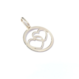 Zlatý přívěsek srdíčka, Au 14K 585/1000, váha 0,41 g