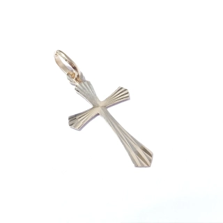 Zlatý přívěsek kříž, Au 14K 585/1000, váha 0,39 g