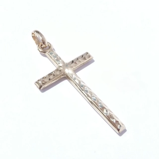 Zlatý přívěsek kříž, Au 14K 585/1000, váha 1,34 g