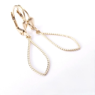 Zlaté visací náušnice, Au 14K 585/1000, váha 1,65 g