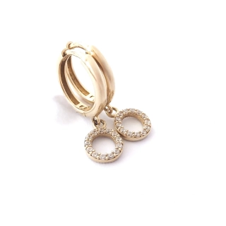 Zlaté visací náušnice, Au 14K 585/1000, váha 2,03 g, použité zlato