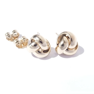 Zlaté náušnice uzlíky, Au 14K 585/1000, váha 1,42 g