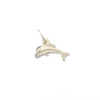 Zlatý přívěsek delfín, Au 14K 585/1000, váha 0,30 g, použité zlato