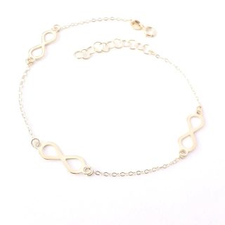 Zlatý náramek nekonečno, Au 14K 585/1000, váha 0,85 g