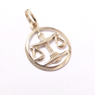 Zlatý přívěsek znamení Váhy, 14K 585/1000, váha 0,64 g
