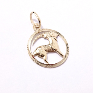 Zlatý přívěsek znamení Kozoroh, 14K 585/1000, váha 0,66 g