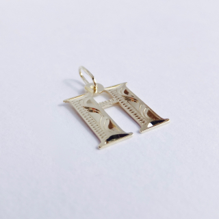 Zlatý přívěšek písmeno H, 14K 585/1000, váha 0,49 g