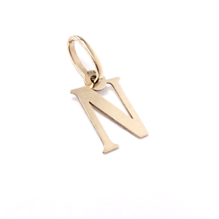 Zlatý přívěsek písmeno N, 14K 585/1000, váha 0,26 g