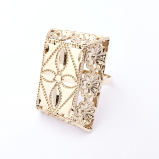 Zlatý prsten, 14K 585/1000, váha 7,66 g, použité zlato