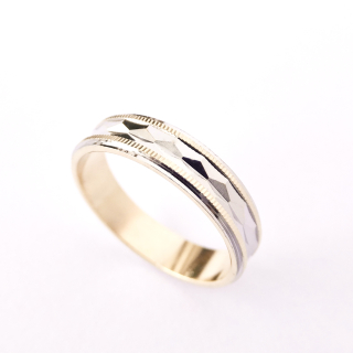 Zlatý snubní prsten, vel.71, Au 14K 585/1000, váha 2,12 g