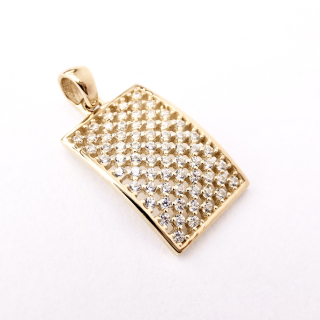Zlatý přívěsek se zirkony, Au 14K 585/1000, váha 1,40 g