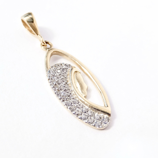 Zlatý přívěsek se zirkony, 14K 585/1000, váha 1,36 g