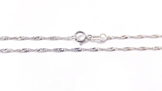 Řetízek z bílého zlata 42 cm, 14K 585/1000, váha 1,41 g