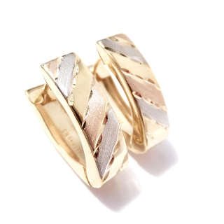 Zlaté náušnice, Au 14K 585/1000, váha 2,60 g