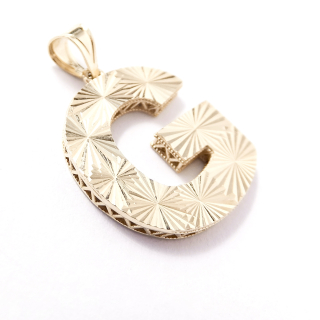 Zlatý přívěsek písmeno G, 14K 585/1000, váha 1,41 g