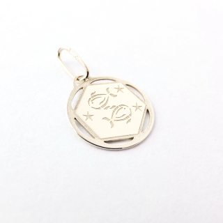 Zlatý přívěsek znamení Ryby, 14K 585/1000, váha 0,36 g