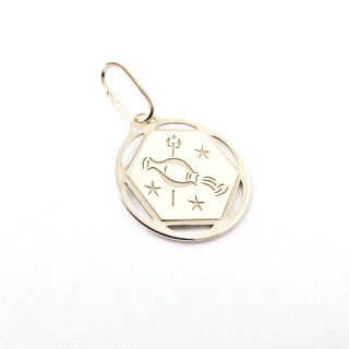 Zlatý přívěsek znamení Vodnář, Au 14K 585/1000, váha 0,34 g