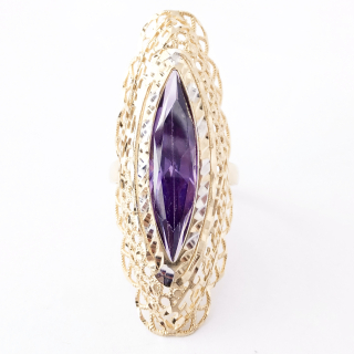 Zlatý prsten, 14K 585/1000, váha 7,56 g