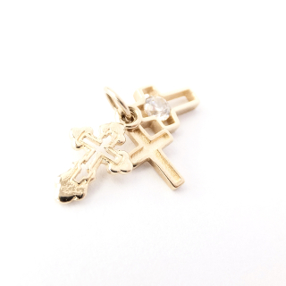 Zlatý přívěsek s křížky, 14K 585/1000, váha 0,82 g