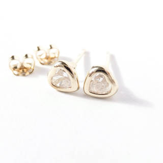 Zlaté náušnice srdíčka, Au 14K 585/1000, váha 2x 0,47 g