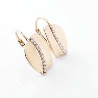 Zlaté lesklé náušnice, Au 14K 585/1000, váha 2,23 g