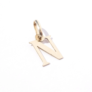 Zlatý přívěsek písmeno N, Au 14K 585/1000, váha 0,26 g