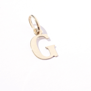 Zlatý přívěsek písmeno G, Au 14K 585/1000, váha 0,28 g