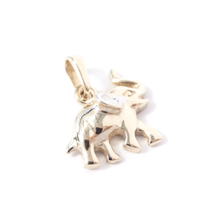 Zlatý přívěsek slon, Au 14K 585/1000, váha 0,97 g