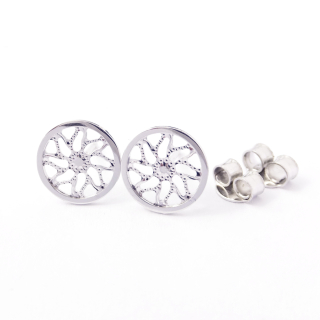 Náušnice z bílého zlata, Au 14K 585/1000, váha 1,29 g