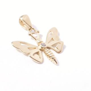 Zlatý přívěsek motýl, 14K 585/1000, váha 0,98 g