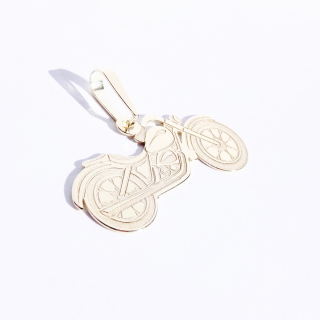 Zlatý přívěšek motorka, Au 14K 585/1000, váha 1,04 g