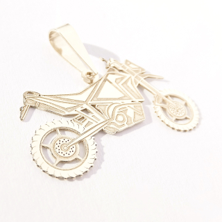 Zlatý přívěsek motorka, Au 14K 585/1000, váha 1,18 g