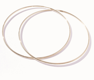 Zlaté lesklé náušnice kruhy, Au 14K 585/1000, váha 5,46 g