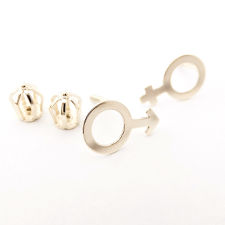 Zlaté lesklé náušnice, Au 14K 585/1000, váha 2x 0,43 g