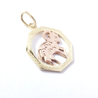 Zlatý přívěsek znamení Kozoroh, Au 14K 585/1000, váha 0,74 g, použité zlato