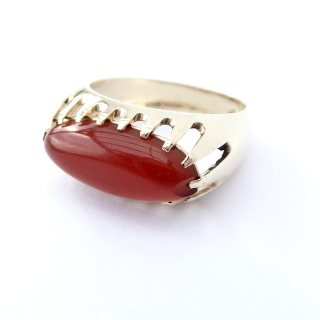 Zlatý lesklý prsten, Au 14K 585/1000, váha 4,47 g, použité zlato
