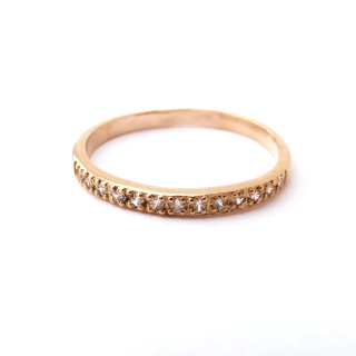 Zlatý prsten se zirkony, Au 14K 585/1000, váha 1,22 g