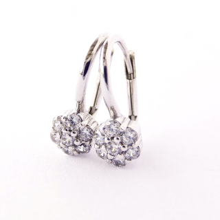 Zlaté lesklé náušnice, Au 14K 585/1000, váha 2,23 g