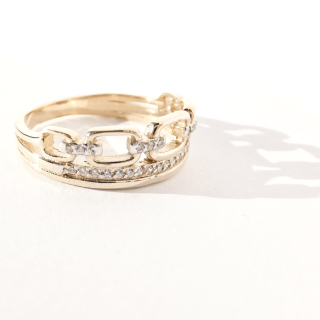 Zlatý prsten, 14K 585/1000, váha 3,22 g